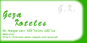 geza koteles business card
