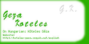 geza koteles business card